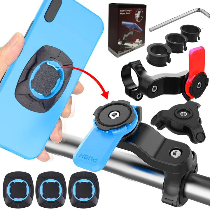 Luvikno | RIDELOCK Pro Mount | Støtsikker Telefonholder for Sykkel & Motorsykkel | 360° Rotasjonsbar | For 4.7–7.2" Smarttelefoner