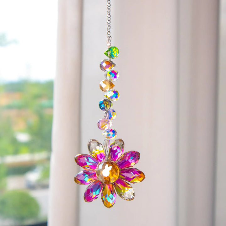 Luvikno | Krystall Solfanger LumiMargarita | K9 Daisy Rainbow Catcher | Vindus- og Hagedekor | 32 cm | Gaveidé til Hjemmet