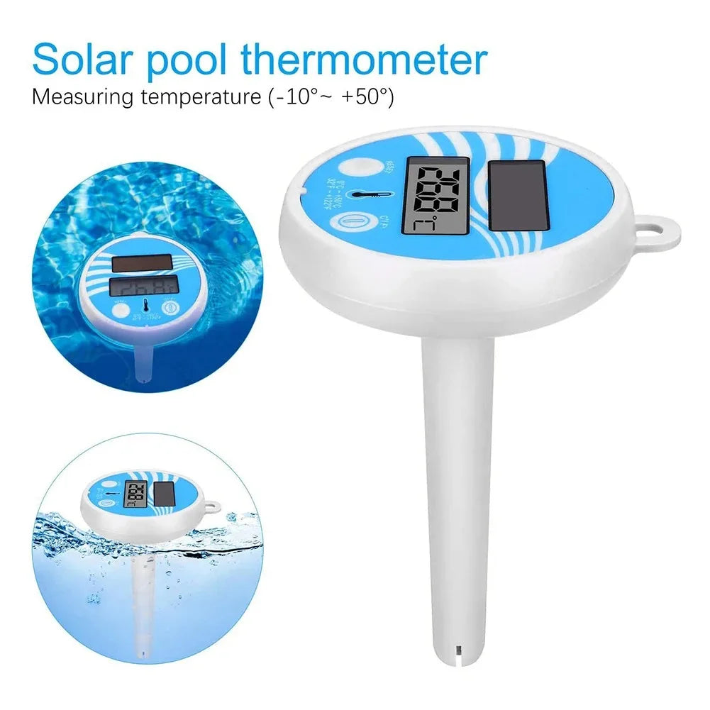 Luvikno | THERMAFLOAT Basseng termometer | Flytende vanntemometer for basseng og boblebad | Temperaturvisning 0–50 °C | Ristiff og værbestandig
