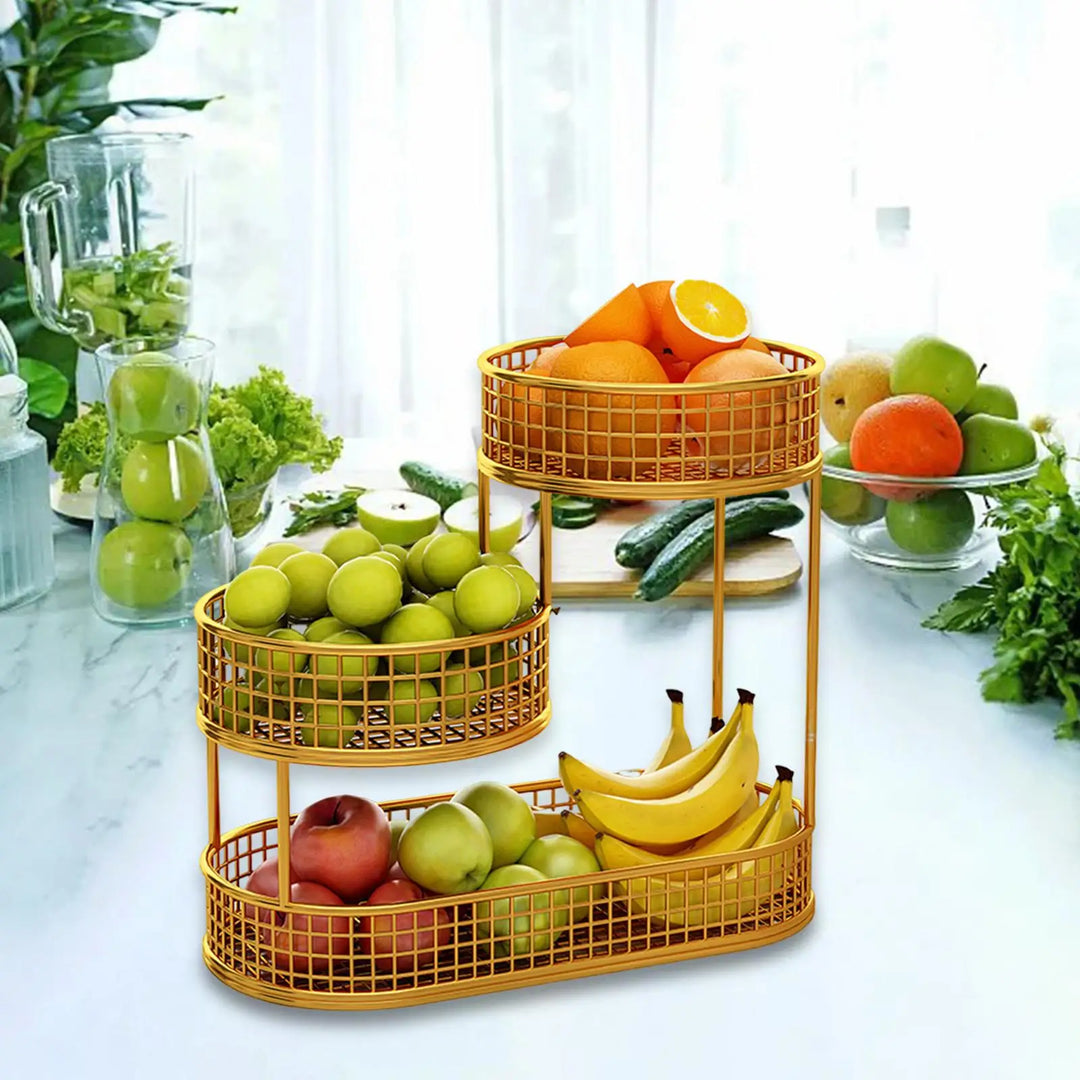 FruitElegance – Metalltråd Kurv for Frukt & Grønnsaker Luvikno