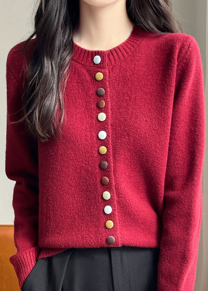 Luvik | Beigen villakangastakki O-kauluksella nappien kanssa