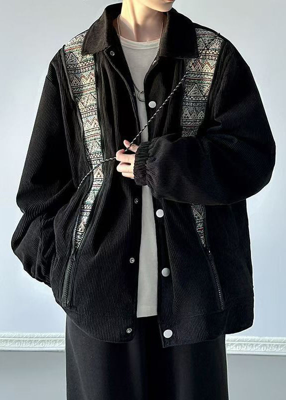 Luvik | Miesten corduroy-takit, joissa on Peter Pan -kaulus ja beiget napit