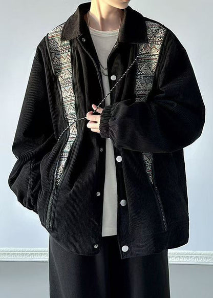 Luvik | Miesten corduroy-takit, joissa on Peter Pan -kaulus ja beiget napit