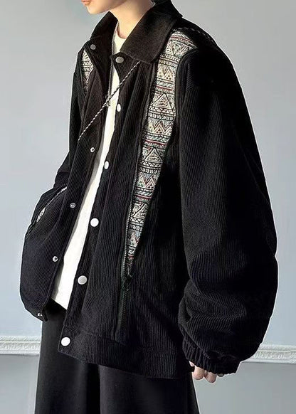 Luvik | Miesten corduroy-takit, joissa on Peter Pan -kaulus ja beiget napit