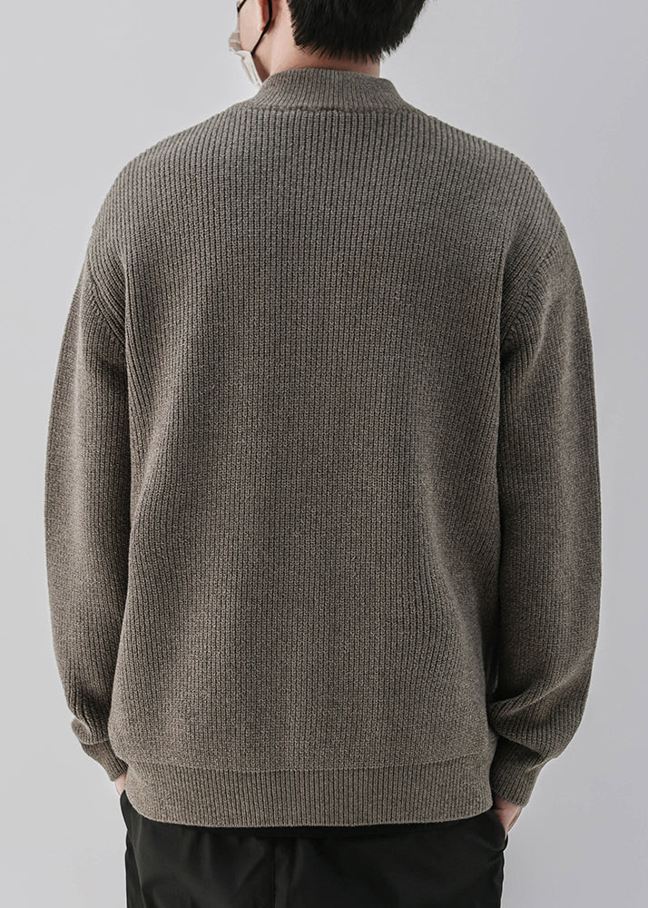 Luvik | Kahvi Vetoketju Taskut Neuleet Miehet Takit