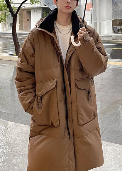 Luvik | Miesten untuvavuoret, joissa on harmaat hupulliset taskut talvella