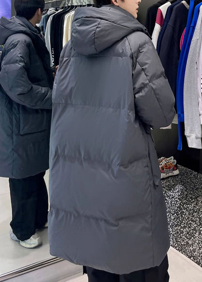 Luvik | Miesten untuvavuoret, joissa on harmaat hupulliset taskut talvella