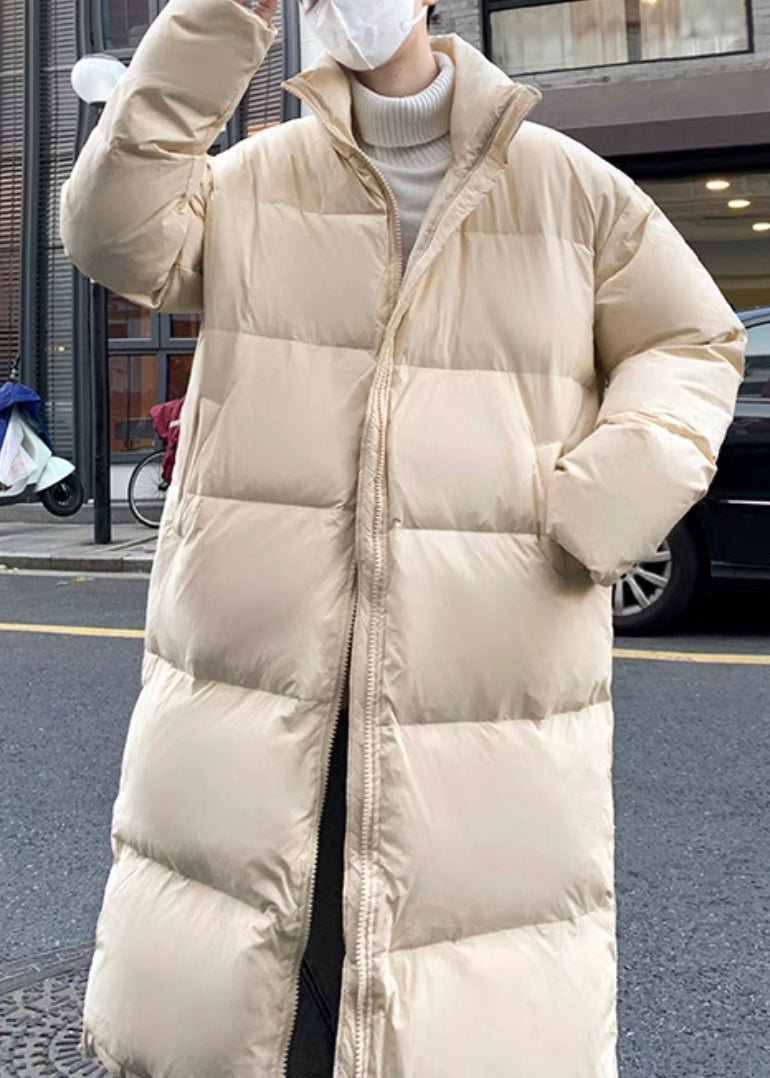 Luvik | Pitkät untuvatakit miehille, joissa on vetoketjulliset taskut, kaki talvi