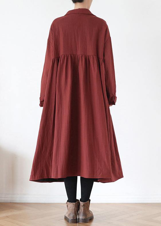 Luvik | Naisten punainen takki, jossa on tilavat taskut, ulkovaatteet