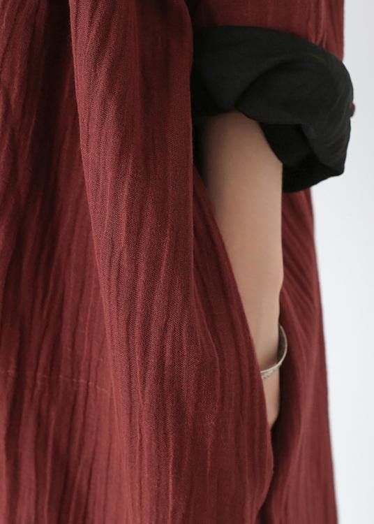 Luvik | Naisten punainen takki, jossa on tilavat taskut, ulkovaatteet