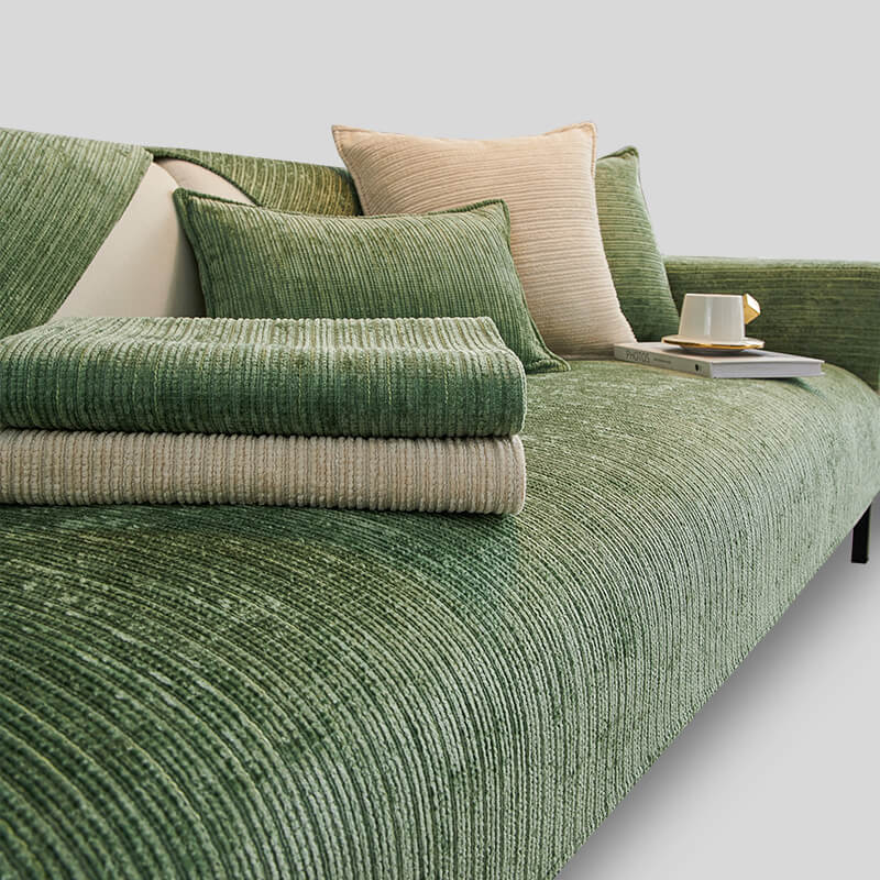 Enkel solid farge chenille ripesikker sofa dekke | Luvikno