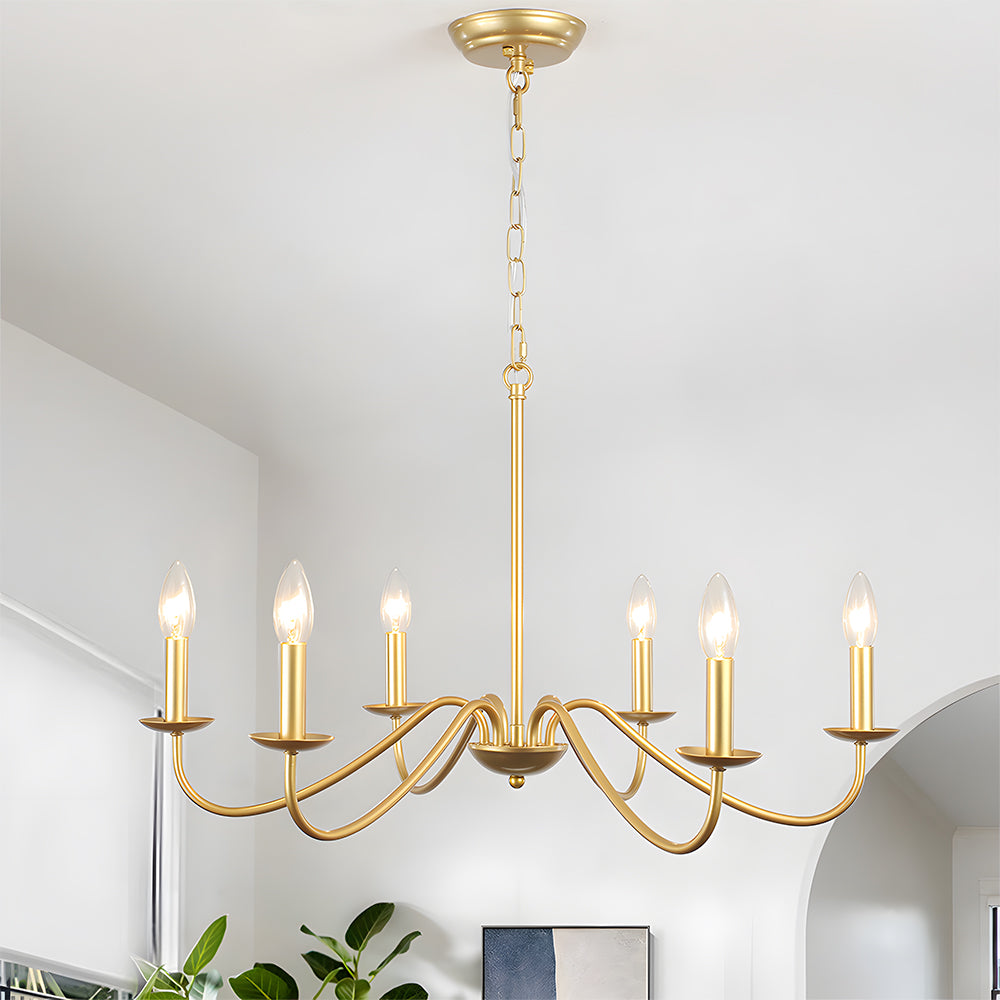 Svart Lysestake Chandelier – Taklampe for Stue & Spiserom | Luvikno