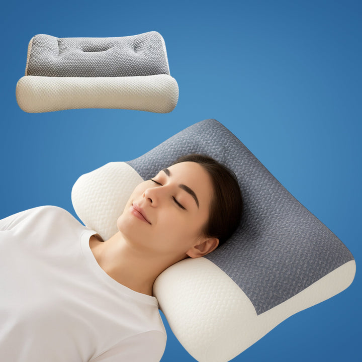 SpineEase | Ortopedisk Nakkepute – Smertelindring – Pustende Minne Skum – For Side-sovende & Alle Søvnposisjoner Luvikno