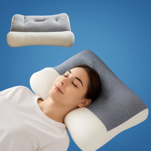 SpineEase | Ortopedisk Nakkepute – Smertelindring – Pustende Minne Skum – For Side-sovende & Alle Søvnposisjoner Luvikno