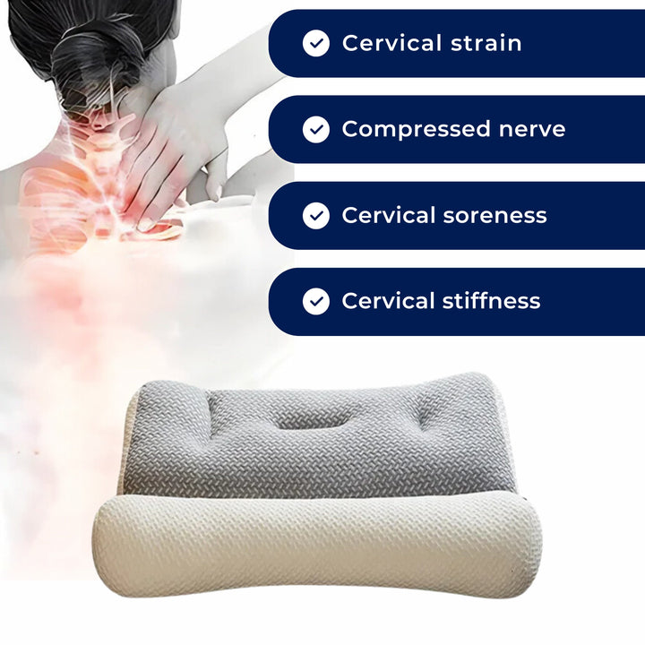 SpineEase | Ortopedisk Nakkepute – Smertelindring – Pustende Minne Skum – For Side-sovende & Alle Søvnposisjoner Luvikno
