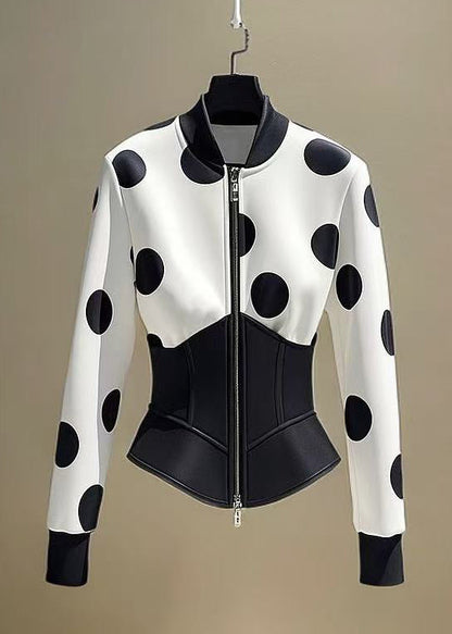 Luvik | Fit Tikkitakit valkoisella vetoketjulla puuvillapatchworkista