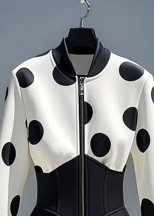 Luvik | Fit Tikkitakit valkoisella vetoketjulla puuvillapatchworkista