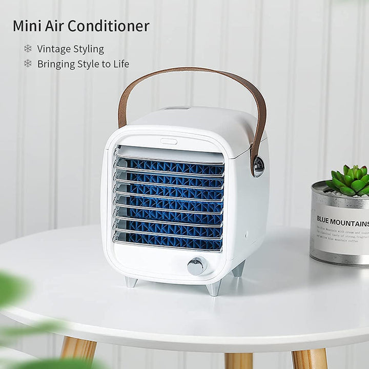 Luvikno | Brisiva AirCool Mini Air Conditioner | 3-i-1 Kjøling, Fuktighet og Rensing for Hjemmet og På Farten