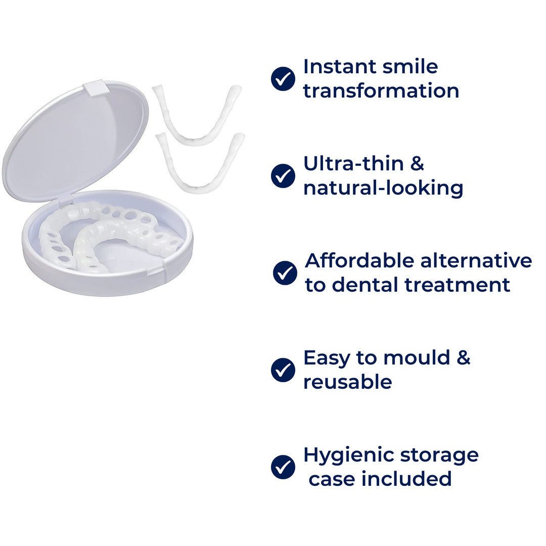 SmileEase | Clip-On Veneers – Umiddelbar Smilforbedring – Ultratynn Design – Ideell for voksne som søker rimelige tannhelse-løsninger Luvikno