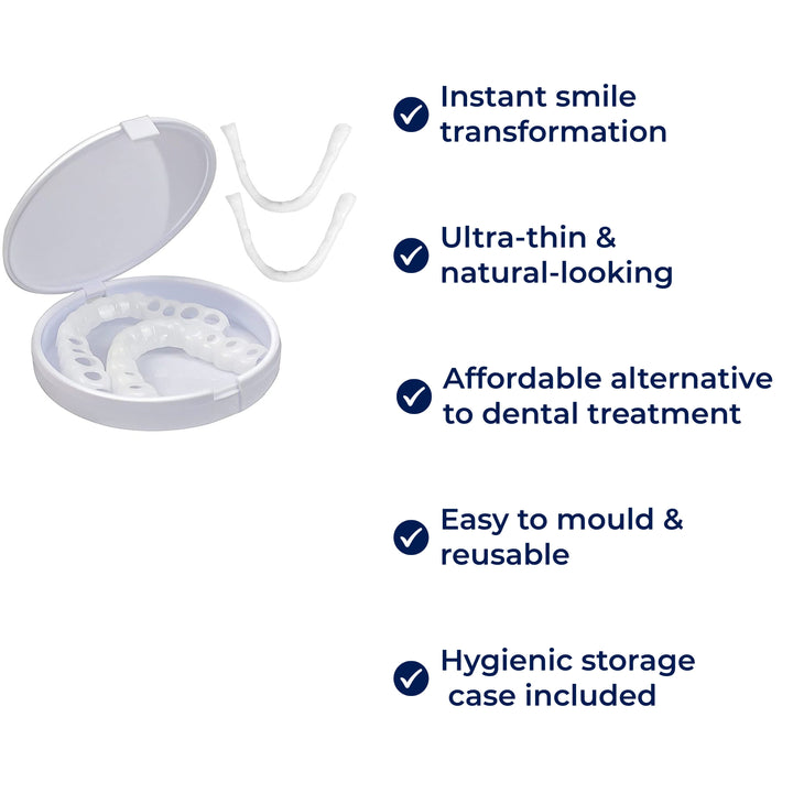 SmileEase | Clip-On Veneers – Umiddelbar Smilforbedring – Ultratynn Design – Ideell for voksne som søker rimelige tannhelse-løsninger Luvikno