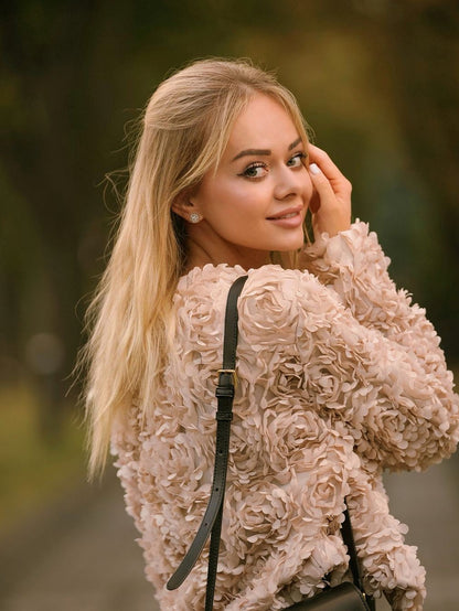 Luvik | Teksturoitu lyhyt takki pitkillä hihoilla