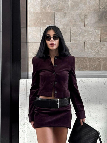 Luvik | Takki & lyhyt hame vyöllä koordinaattisetti