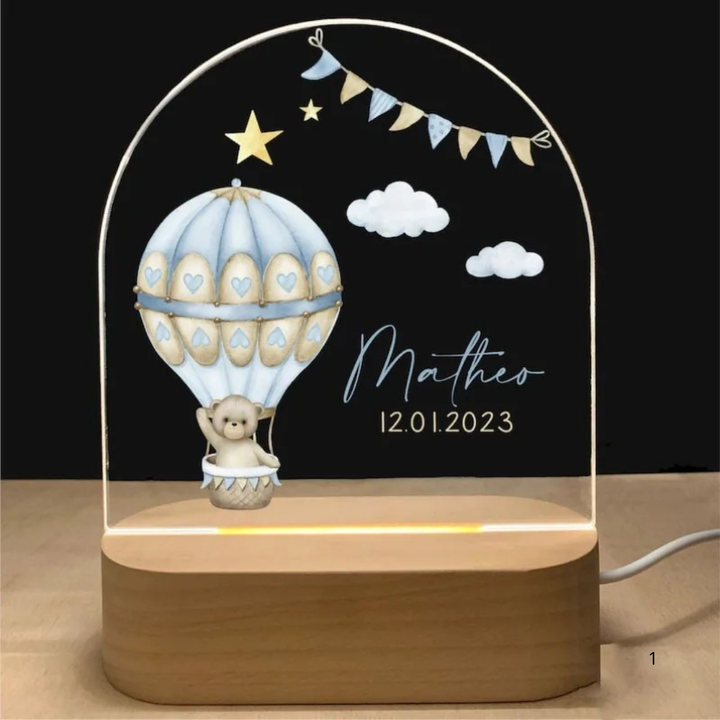 Luvikno | Personlig nattlampe med navn – Myk varm LED-belysning for barn