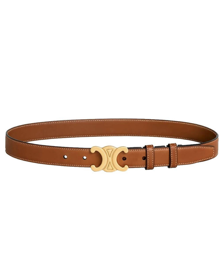 EleganceBelt - Luksus Lærbelte med Gull Detaljer Luvikno