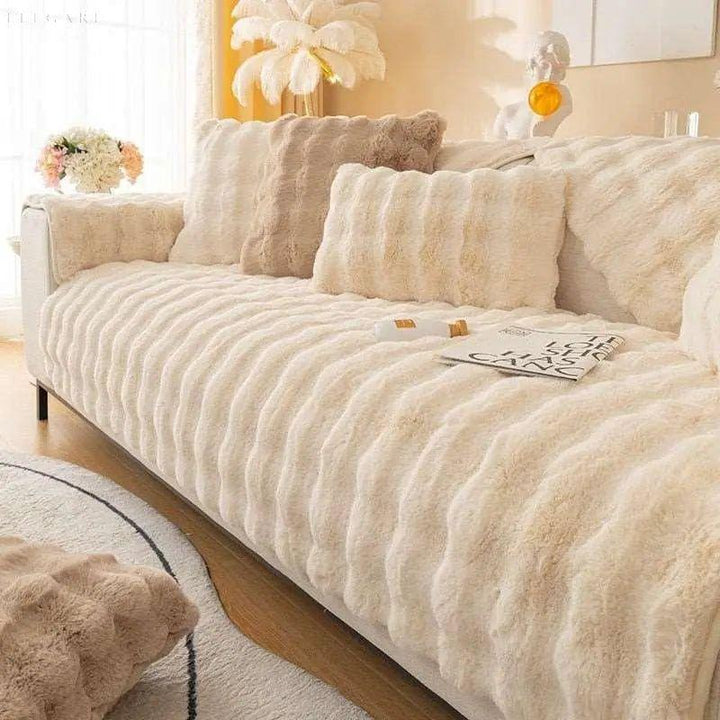Sofia - Universell Plush Sofapute Deksel L Form - Vinter Varm Myk | Luvikno
