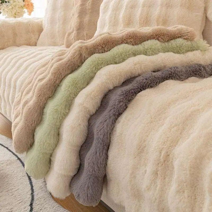 Sofia - Universell Plush Sofapute Deksel L Form - Vinter Varm Myk | Luvikno