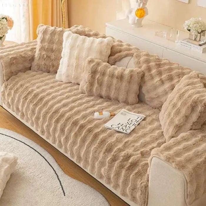 Sofia - Universell Plush Sofapute Deksel L Form - Vinter Varm Myk | Luvikno