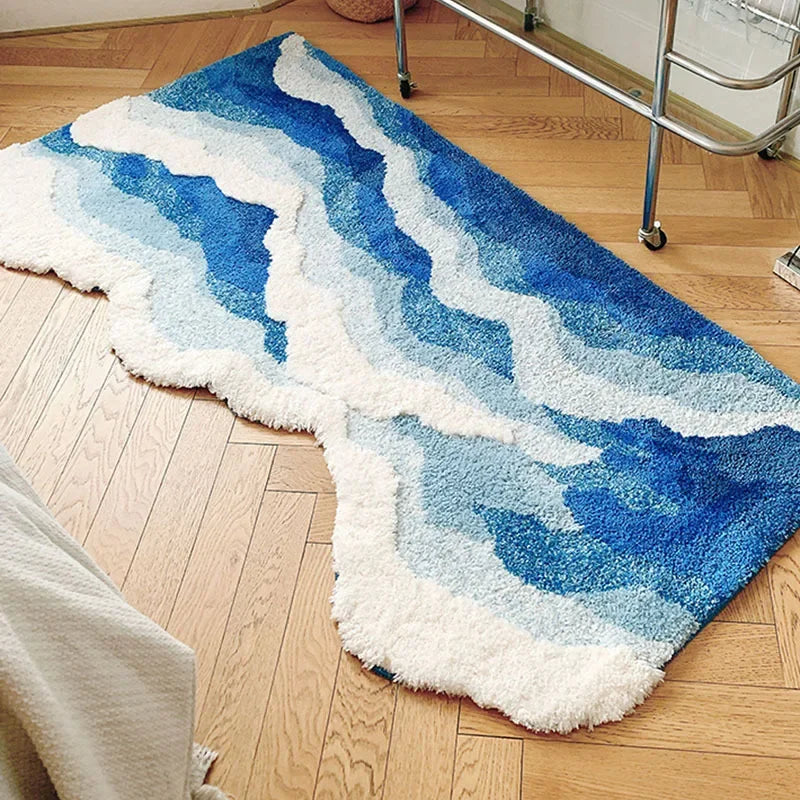 Soft Surf Anti-Slip Plush Wave Rug | Luvikno