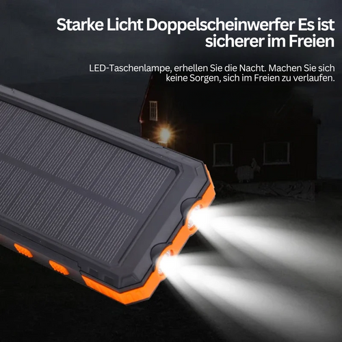 Luvikno | Solenergi Power Bank med Lommelykt – SolarCharge Pro