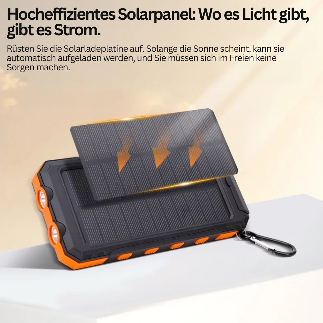 Luvikno | Solenergi Power Bank med Lommelykt – SolarCharge Pro