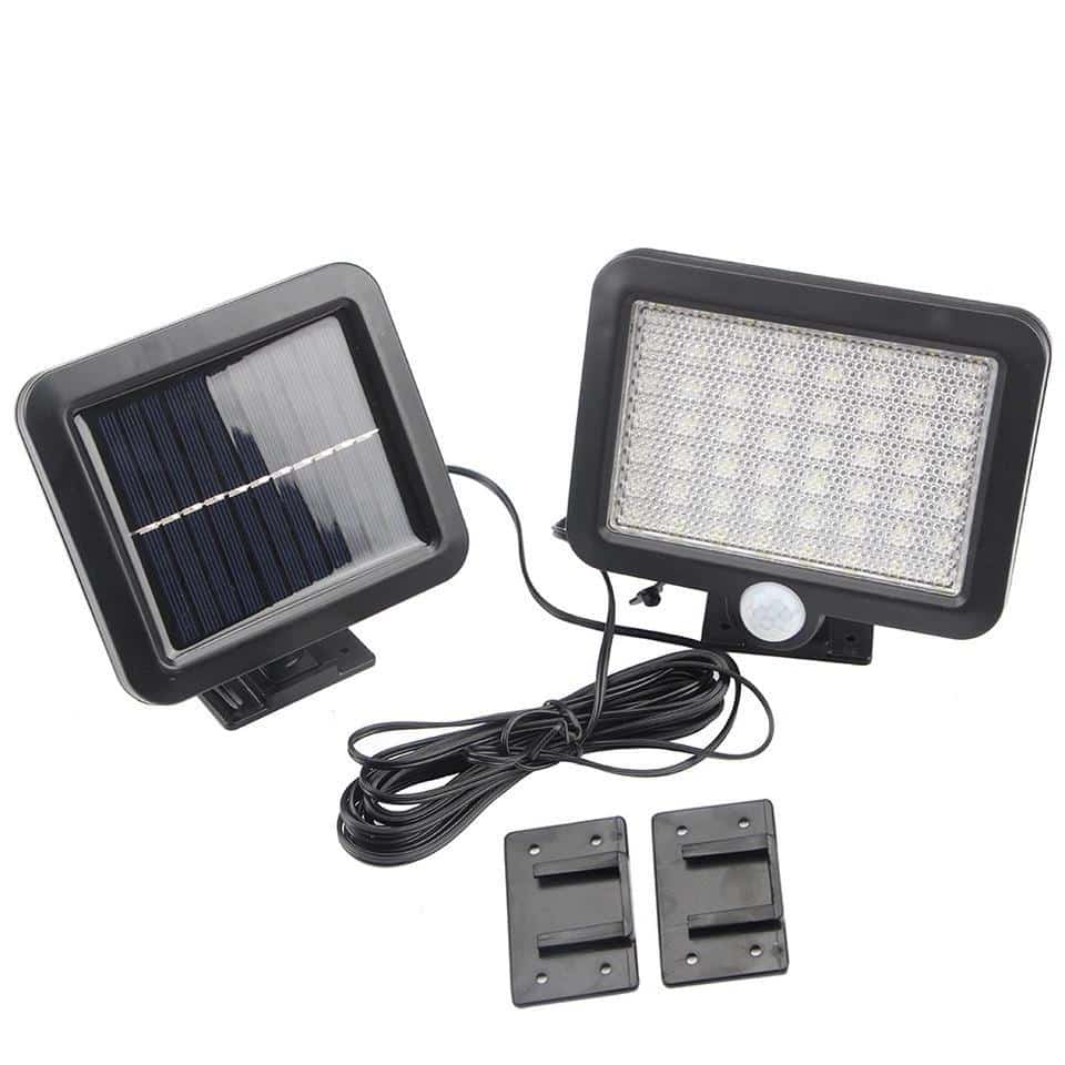 LED-lampe svart (kvadrat) med bevegelsessensor - Solar | Luvikno