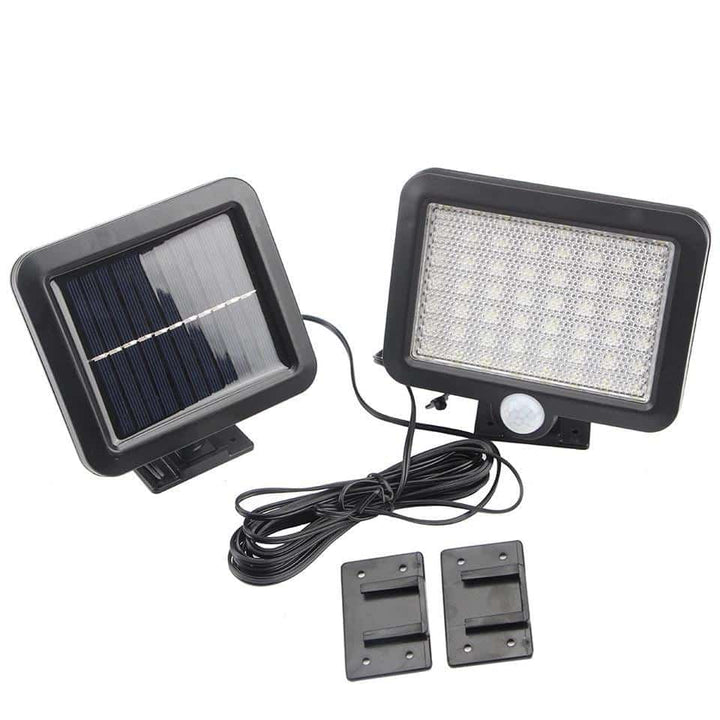 LED-lampe svart (kvadrat) med bevegelsessensor - Solar | Luvikno