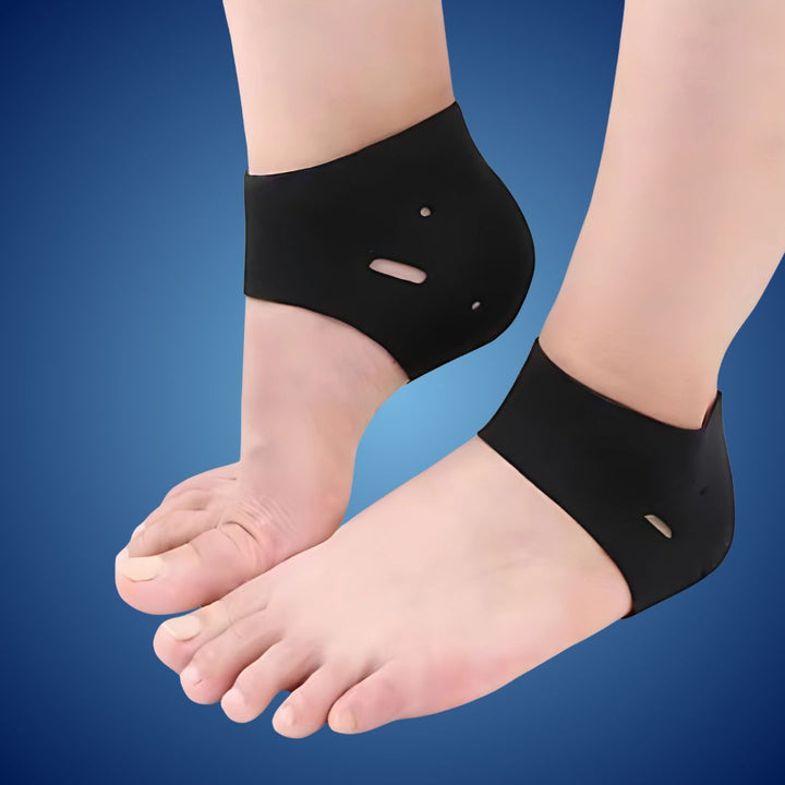 SootheSteps Hæl Sokker | Dempende Støtte for Tørre Sprukne Hæler - Plantar Fasciitis Lindring - Ideell for Daglig Bruk Luvikno