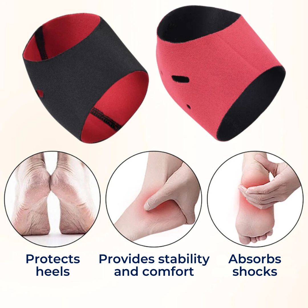 SootheSteps Hæl Sokker | Dempende Støtte for Tørre Sprukne Hæler - Plantar Fasciitis Lindring - Ideell for Daglig Bruk Luvikno