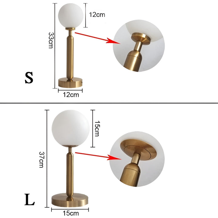 Luvikno | SphereShine Luxe Bordlampe i Glass & Messing – Eleganse og LED