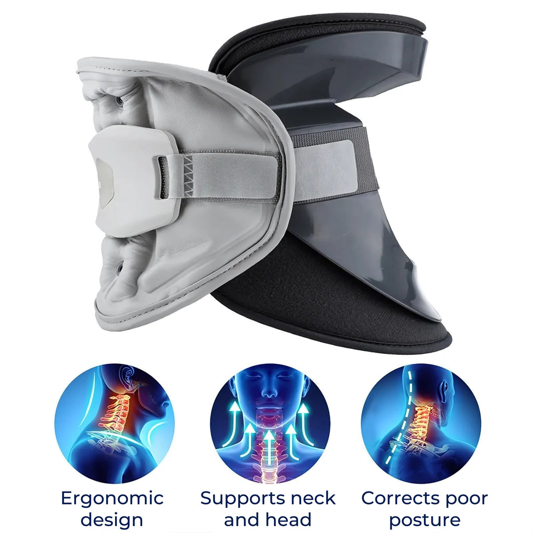 SpineEase | Nakke Traksjonskrage – Cervikal Retraktor for Ryggdekompresjon, Nerve- og Holdningsstøtte – Nakke Pain Relief Aid Luvikno