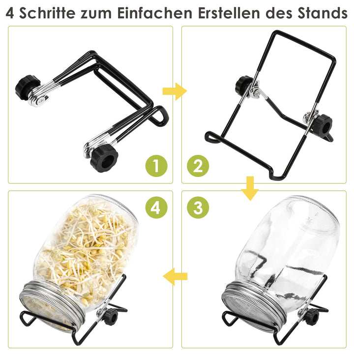 Spirende glass groinnglass 2stk med lokk & sil 950ML | Luvikno