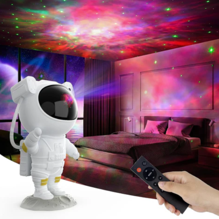 Stjerneprosjektor Astronautlampe Justerbart LED Nattlys Galakse Luvikno