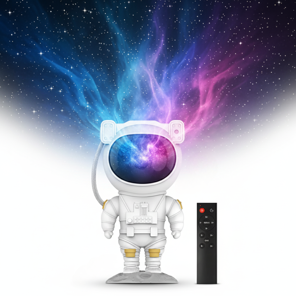 Stjerneprosjektor Astronautlampe Justerbart LED Nattlys Galakse Luvikno