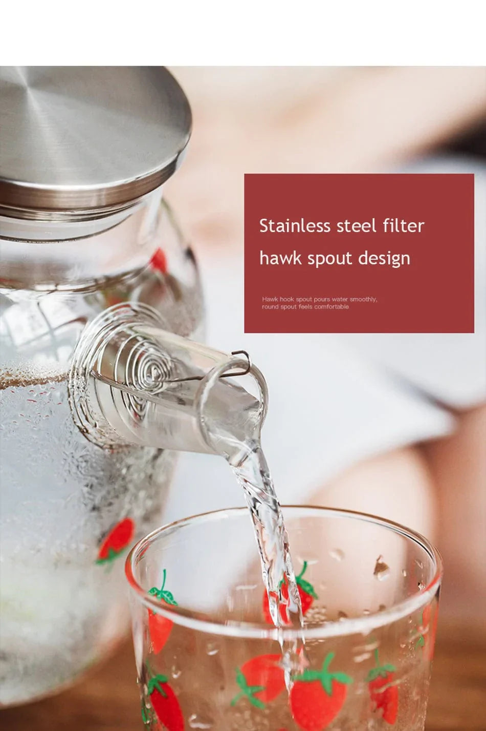 Jordbær-glass-tekanne | Luvikno