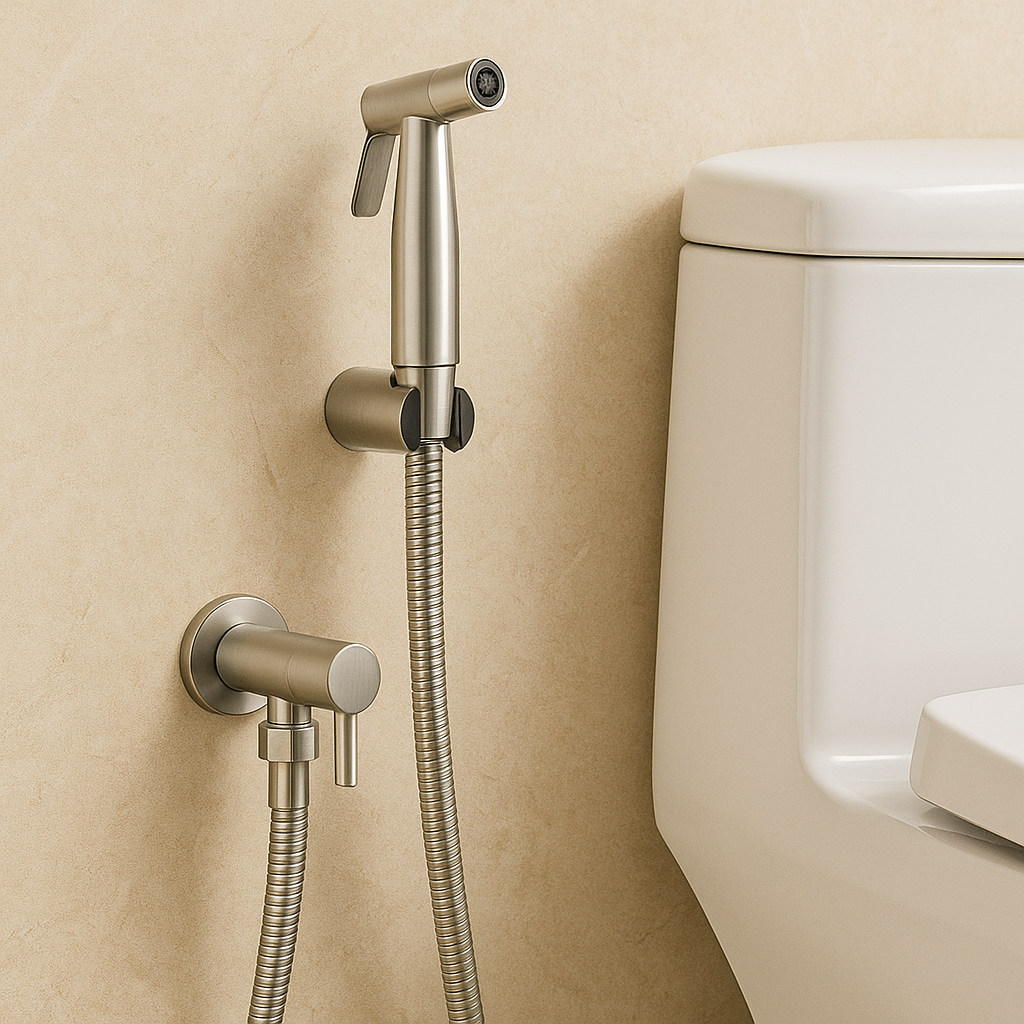 Luvikno | Rustfritt Stål Bidet Spray AquaNova – Hygienisk Toalett Dusj Spray med Veggholder