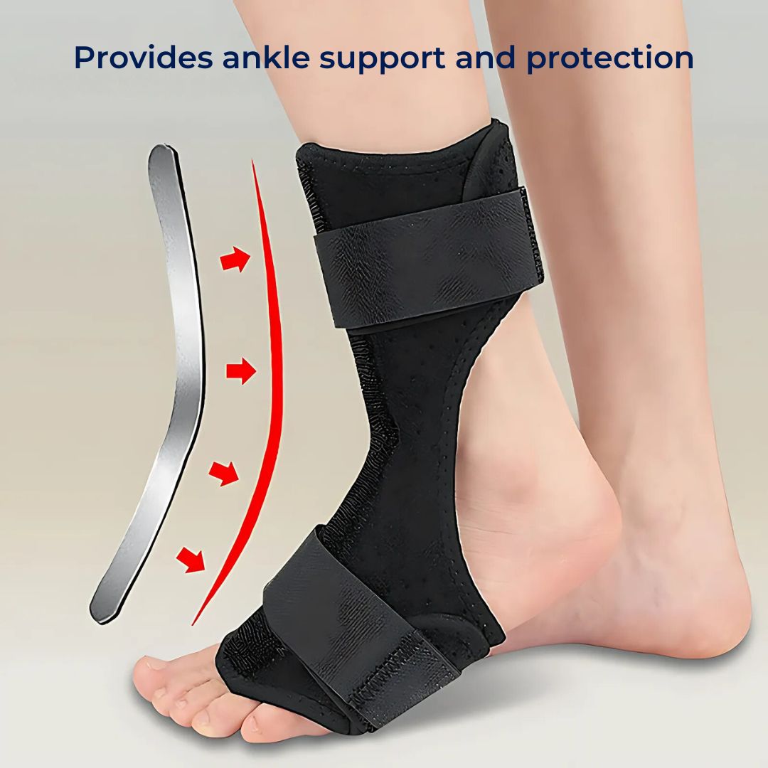 StrideGuard Drop Foot Brace Support | Fot- og Ankelstøtte - Hever Frontfot - Forbedrer Ganglag - Reduserer Fall - Lindrer Smerte for Mobilitetshjelpemiddel Luvikno