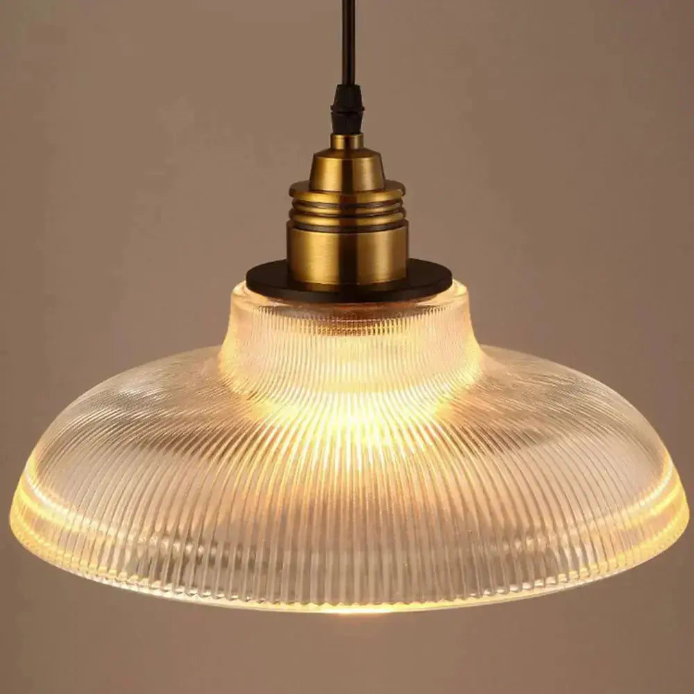 Luvikno | Retro Luxe Glass Pendant Lamp - Vintage Stripe Design for Coziness and Atmosphere