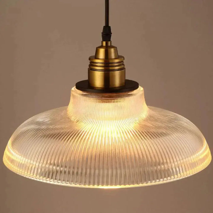 Luvikno | Retro Luxe Glass Pendant Lamp - Vintage Stripe Design for Coziness and Atmosphere