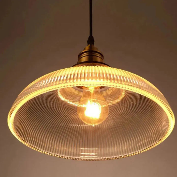 Luvikno | Retro Luxe Glass Pendant Lamp - Vintage Stripe Design for Coziness and Atmosphere