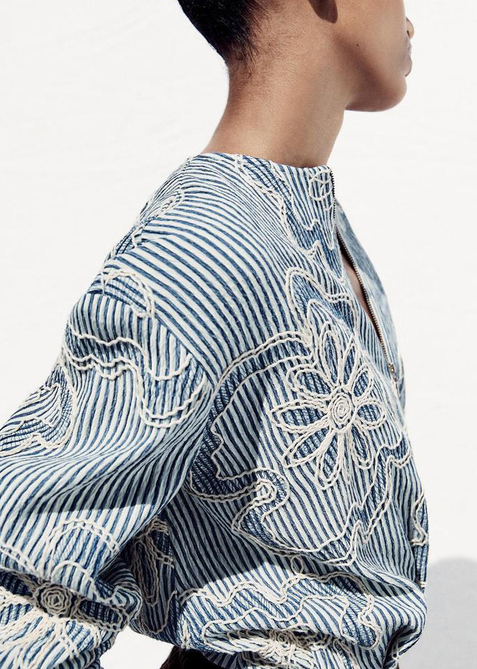 Luvik | Sininen alkuperäinen muotoilupua untuvatakki vetoketjulla